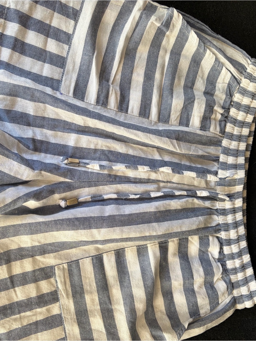 Striped Blue and White Women's Drawstring Shorts